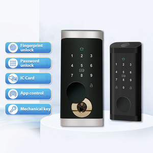 Bluetooth Tuya TTLock Fingerprint Password IC Card Digital Keypad Smart Deadbolt Lock with Doorbell