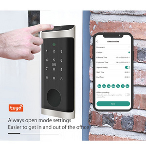 Tuya Automatic Deadbolt Smart Wooden Door Lock with Single Latch Body Fingerprint Card Key Password Deadbolt Security Digital