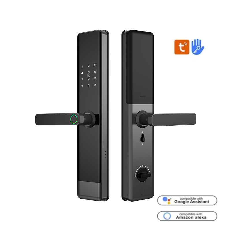 X7 Wi-Fi Smart Fingerprint Door Lock with Normally Open Function, Black/Grey/Bronze Indoor Door Lock Works with Tuya/TT Lock App