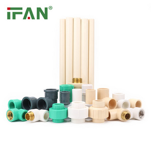 IFAN PVC Insert Fitting Glue Thread Connect Pipes White Green Beige UPVC CPVC PVC Pipe Fittings