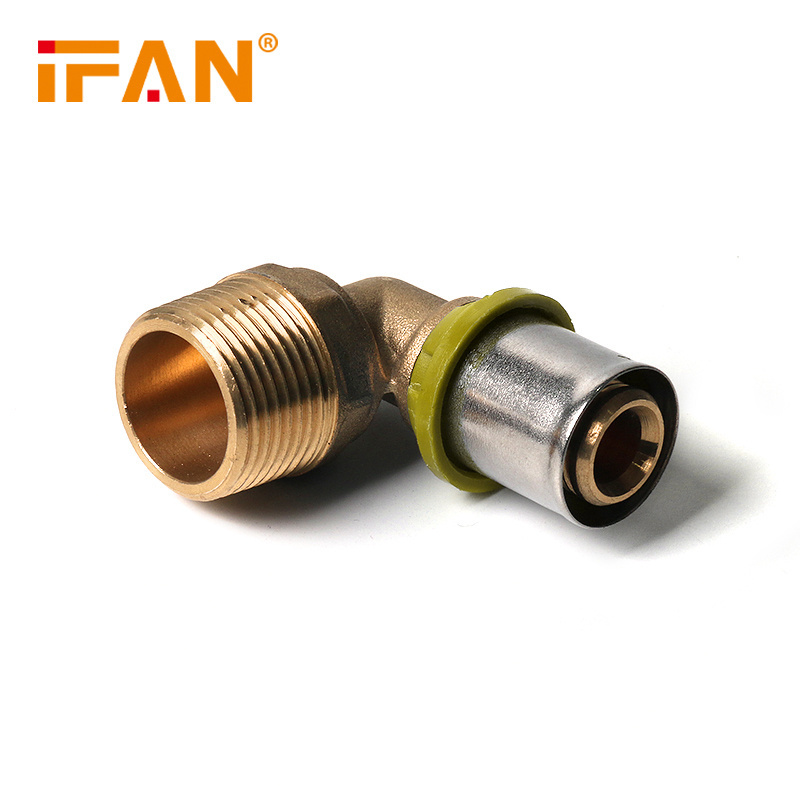 IFAN High Quality Push In PEX Pipe Fitting 16-32mm Brass Press Fitting For Gas PEX Plumbing Press Fitting