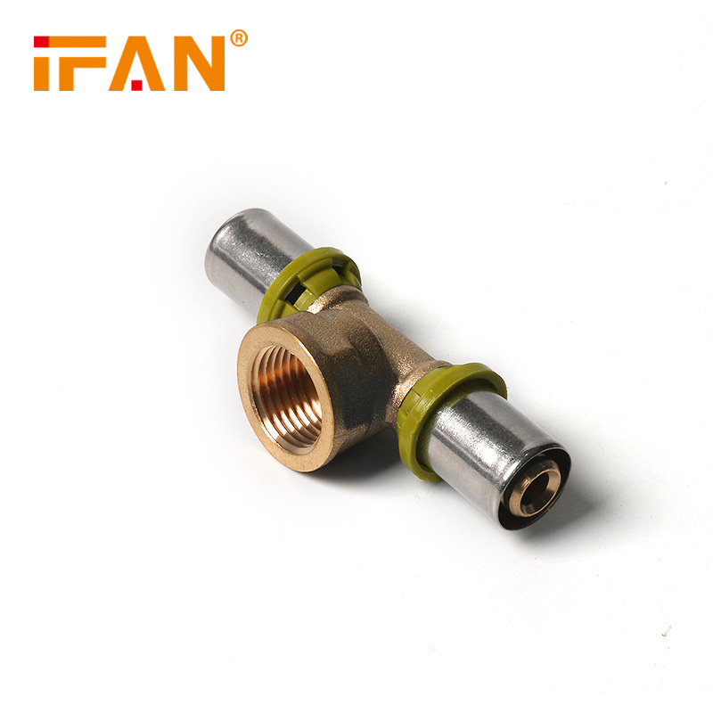 IFAN High Quality Push In PEX Pipe Fitting 16-32mm Brass Press Fitting For Gas PEX Plumbing Press Fitting