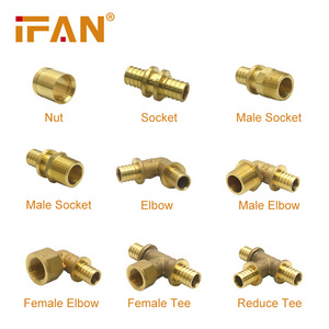 IFAN China Factory Wholesale 1/2 3/4 1 Inch Pex Pipe Fittings Pex Connectors Brass Sliding Sleeve Fitting