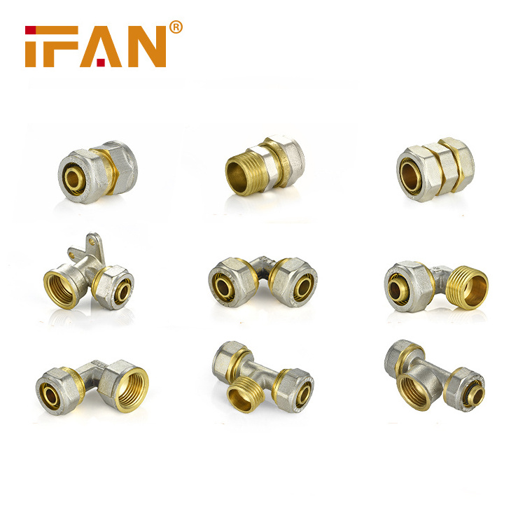 IFAN Wholesale 16-32mm Pex Compression Fitting Brass Plumbing Fitting Thread Pex Pipe Fitting