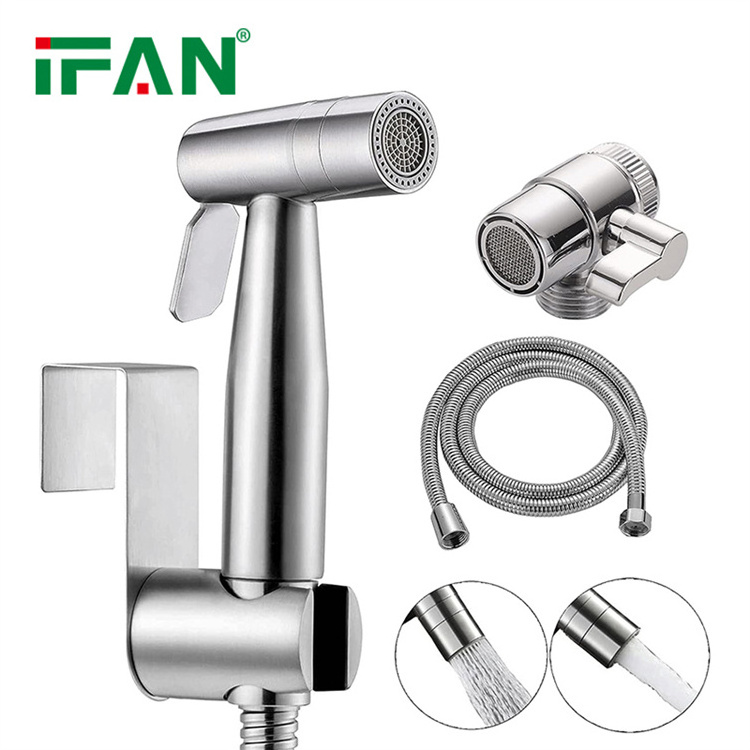 IFAN Low Price Stainless Steel Shattaf Set Adjustable Water Pressure Muslim Handheld Toilet Shower Bidet Sprayer