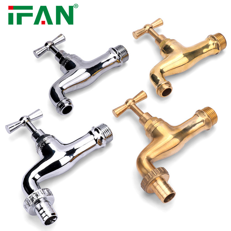 IFAN Cheap Price Yellow Body Brass Taps Outdoor Garden Water Faucet Tap Gold Silver Brass Bibcock