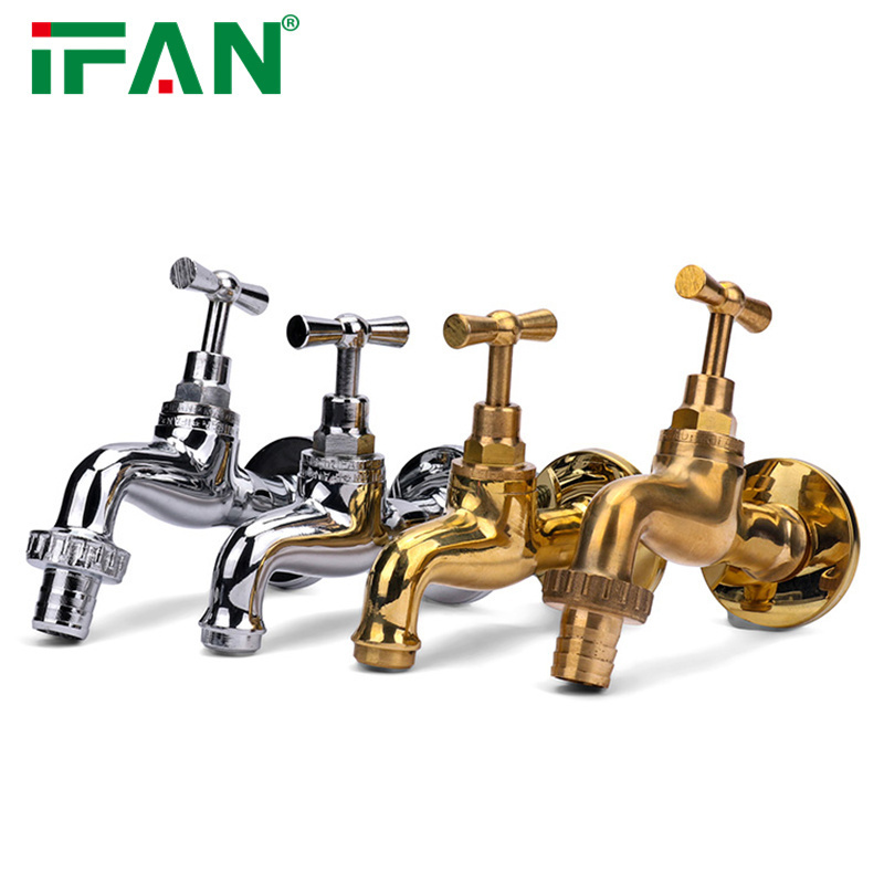 IFAN Cheap Price Yellow Body Brass Taps Outdoor Garden Water Faucet Tap Gold Silver Brass Bibcock