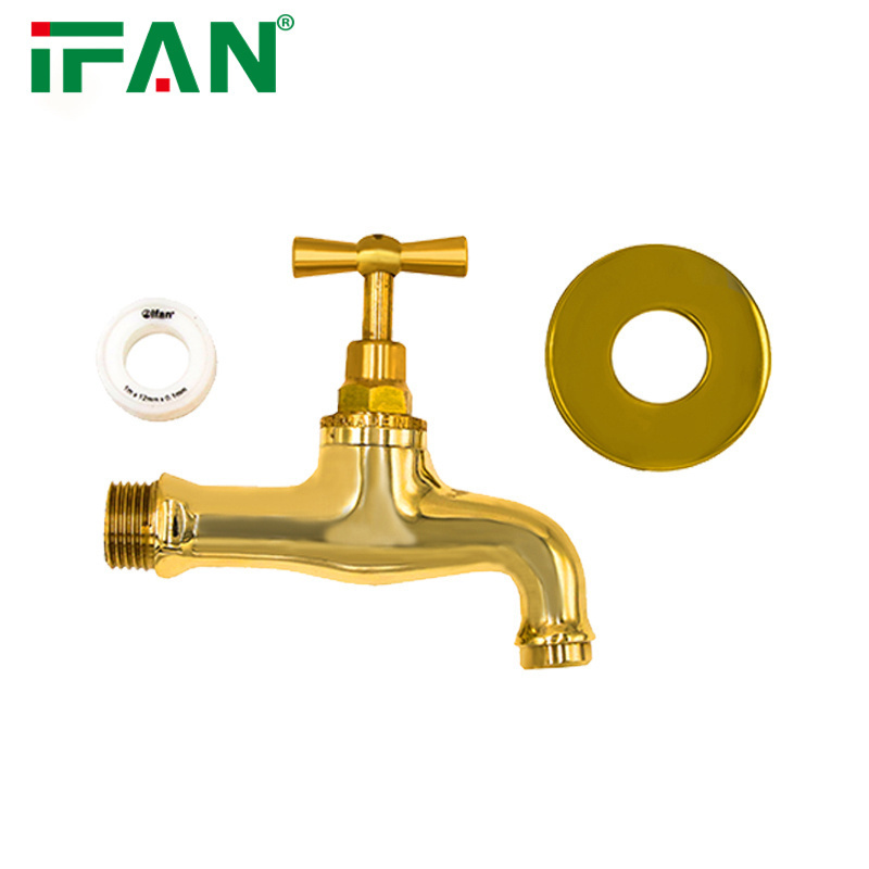 IFAN Cheap Price Yellow Body Brass Taps Outdoor Garden Water Faucet Tap Gold Silver Brass Bibcock