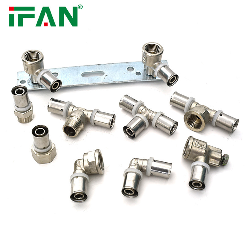 IFAN Manufacturer Plumbing Joint Pex Pressfittings 16-32MM Brass Press Fittings Pex Al Pex Press Fittings for Plastic Pipe