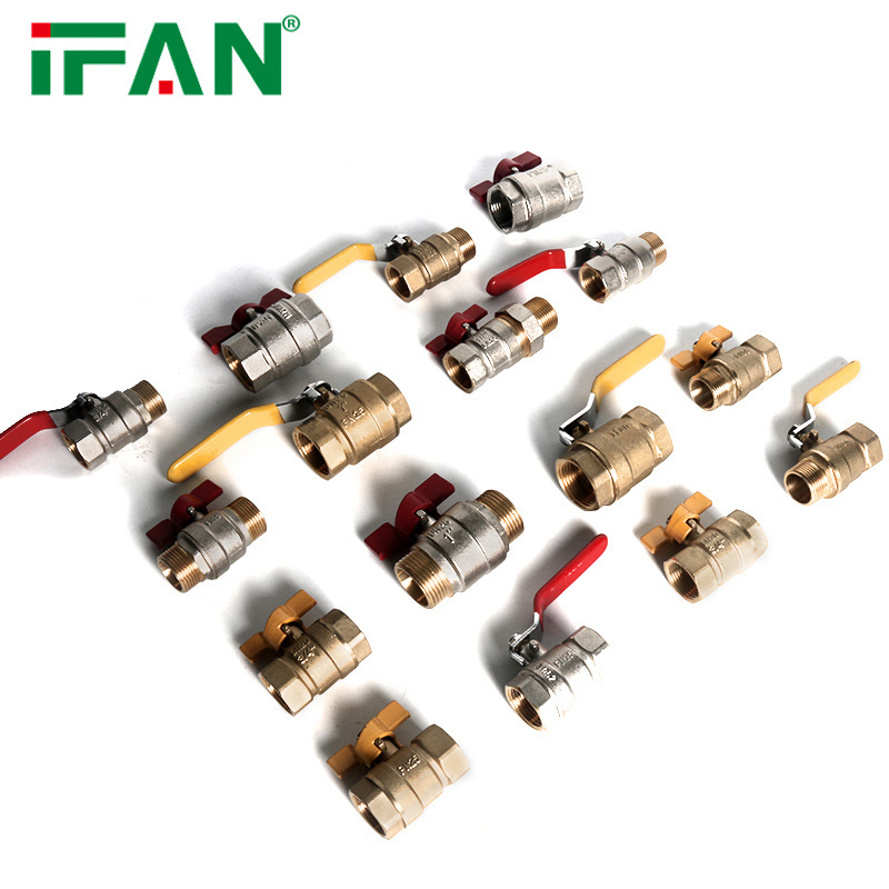 North America Lead Free Red Blue Long Handle Brass Expansion Brass Ball Valve Forged 2 Piece Body 1/2