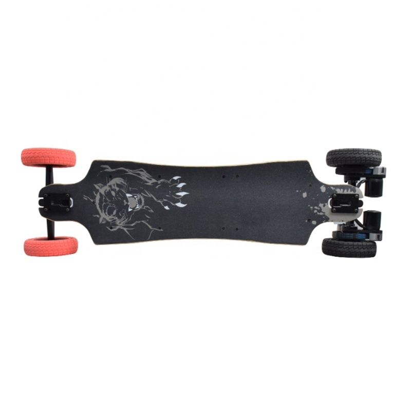 2021 New 2400W Dual Motor Bamboo Maple Deck offroad PU Swapable Wheel Electric Off Road  All Terrain Mountain Skateboard