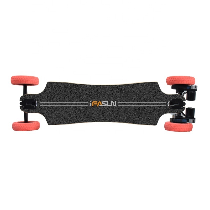 2021 New 2400W Dual Motor Bamboo Maple Deck offroad PU Swapable Wheel Electric Off Road  All Terrain Mountain Skateboard