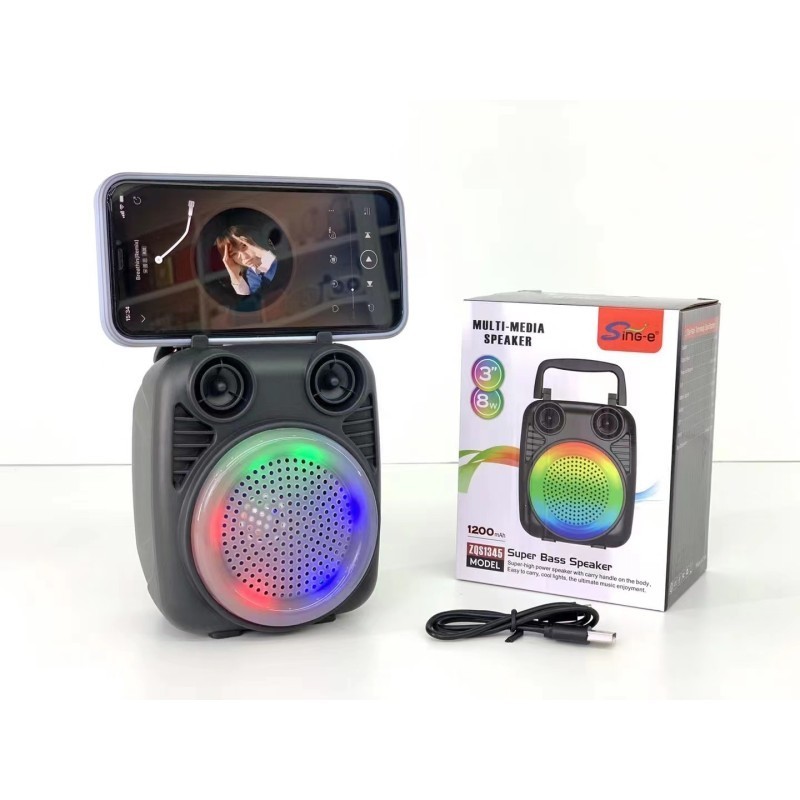 ZQS1345 New Design Speaker Box 3inch Small TWS Subwoofer Speaker With Coloured Lights