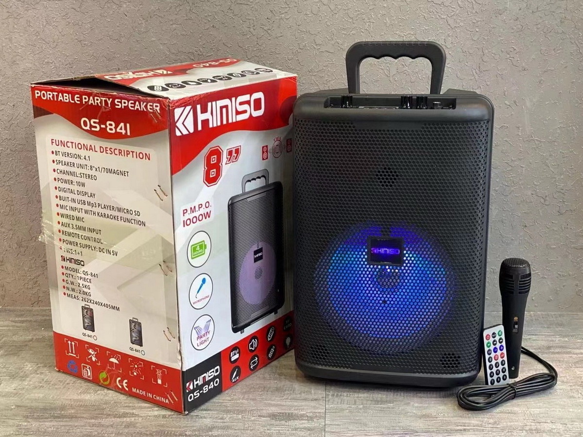 QS-840 good quality 8 inch portbale speaker stereo loudspeaker with the light bulb ball