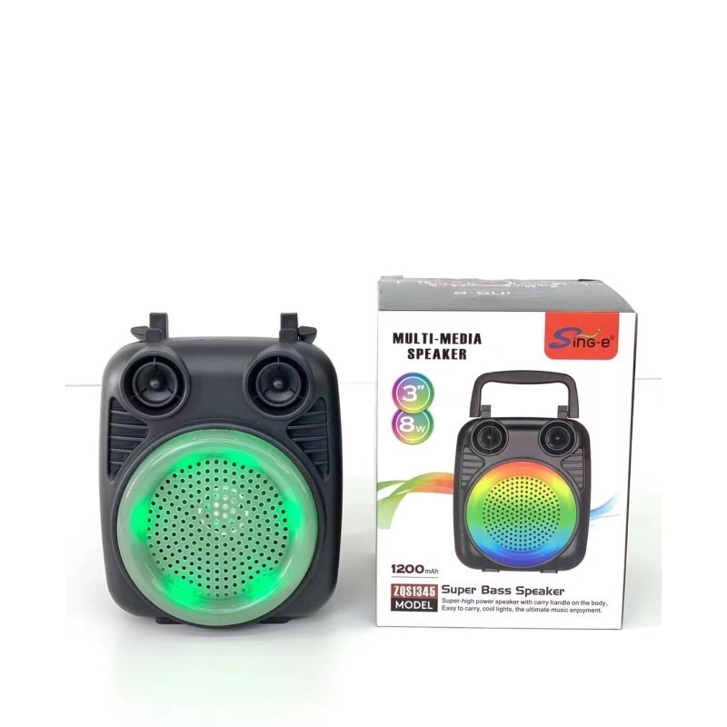 ZQS1345 New Design Speaker Box 3inch Small TWS Subwoofer Speaker With Coloured Lights