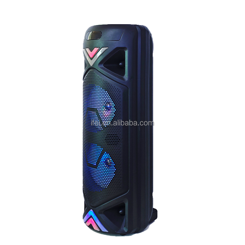 Big TWS Rod Speaker dual 8 inch party speaker With wireless microphone Dazzling Lights IFeiGift speaker factory IF-2805