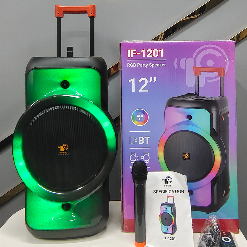 Bass 12 inch speaker Big DJ speaker Latest  Super seller TWS trolley Speaker With Remote Control IFeiGift if-1201