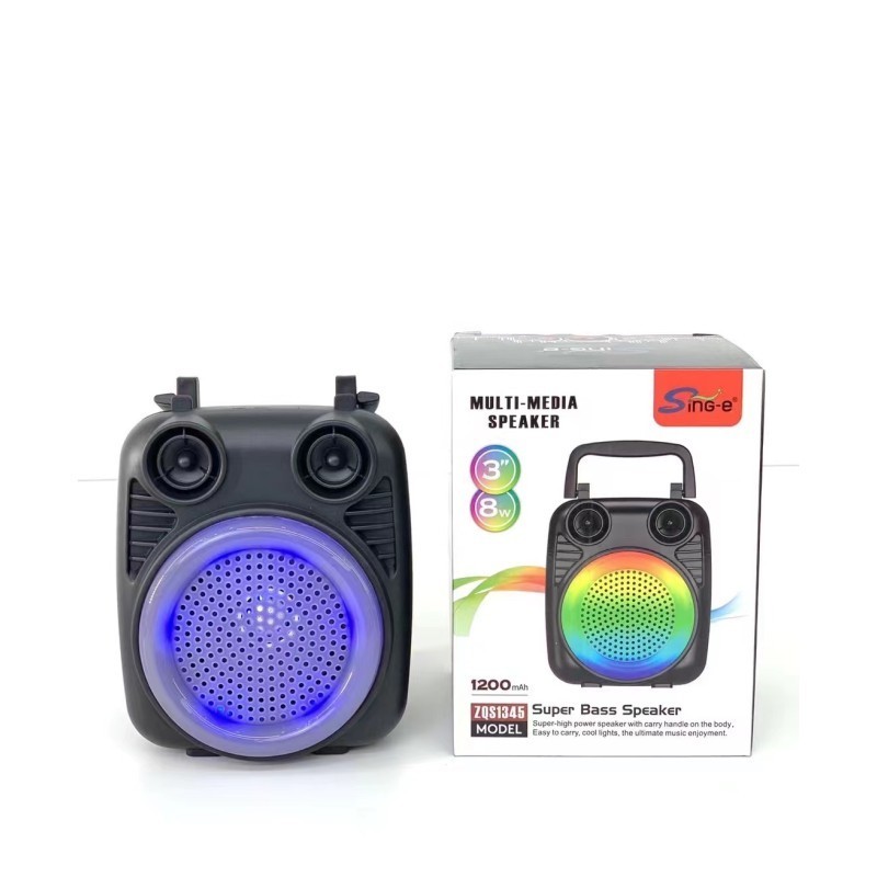 ZQS1345 New Design Speaker Box 3inch Small TWS Subwoofer Speaker With Coloured Lights