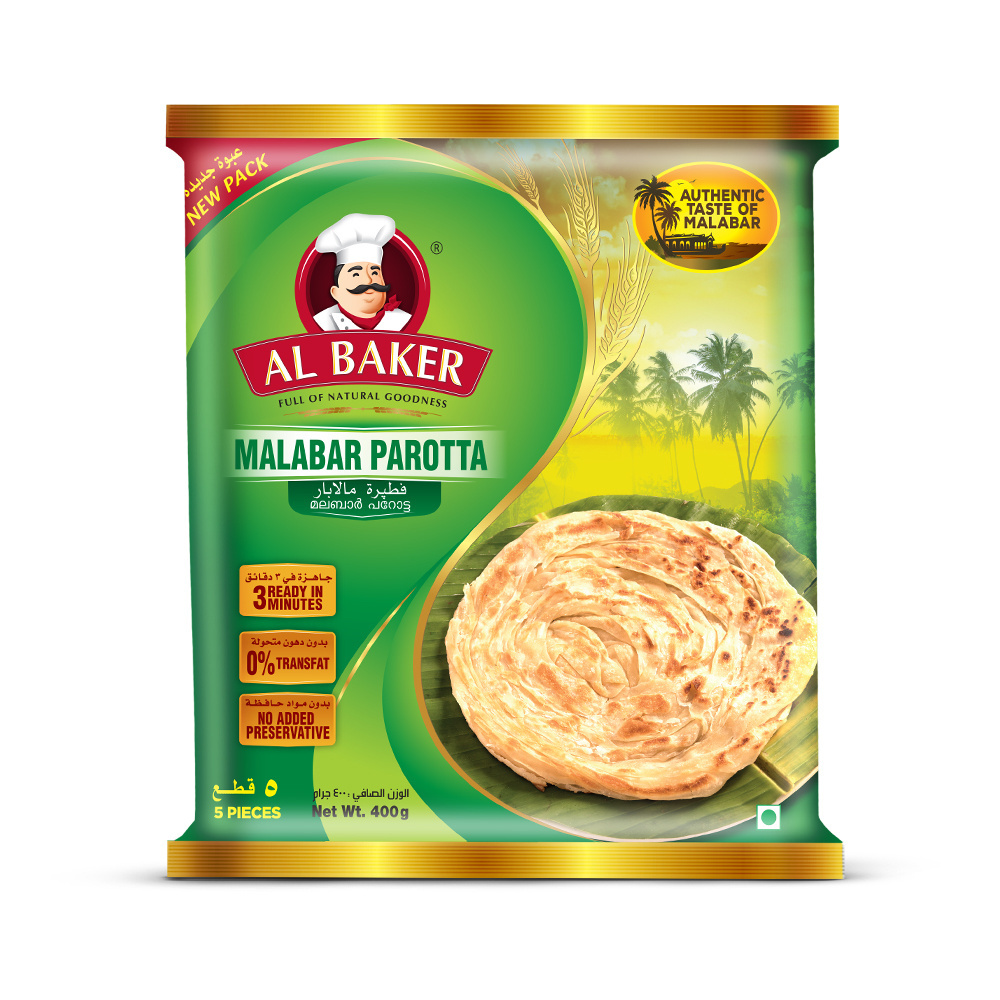 Al Baker Frozen Paratha Malabar 24x400g Convenient and Delicious Option wholesale from the United Arab Emirates