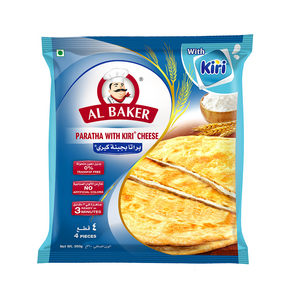 Al Baker Cheese Kiri Paratha 24x360g Frozen Parathas with a Delicious Cheese Kiri Filling from the United Arab Emirates