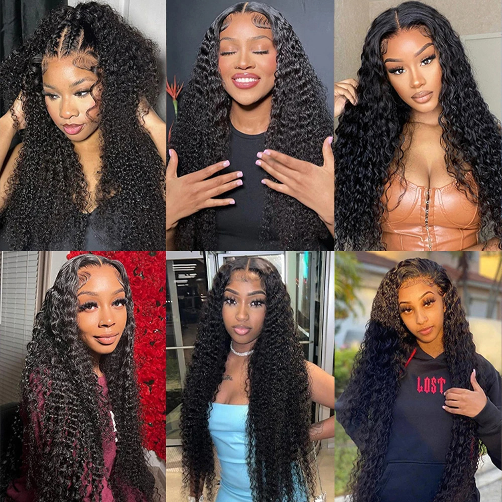 13x4 13x6 Deep Wave Hd Lace Frontal Wig 40 Inch 360 Full Curly Lace Front Wig 5x5 Closure Glueless Wig Human Hair Ready to Wear