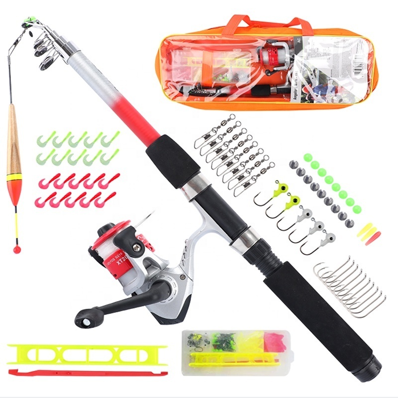 High-Quality Materials Portable fishing rod toddler fishing pole combo kids fishing pole rod set with carry bag