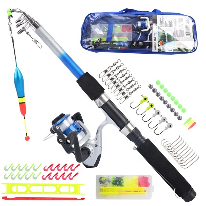 High-Quality Materials Portable fishing rod toddler fishing pole combo kids fishing pole rod set with carry bag