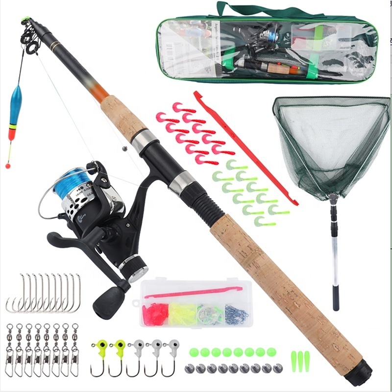 High-Quality Materials Portable fishing rod toddler fishing pole combo kids fishing pole rod set with carry bag