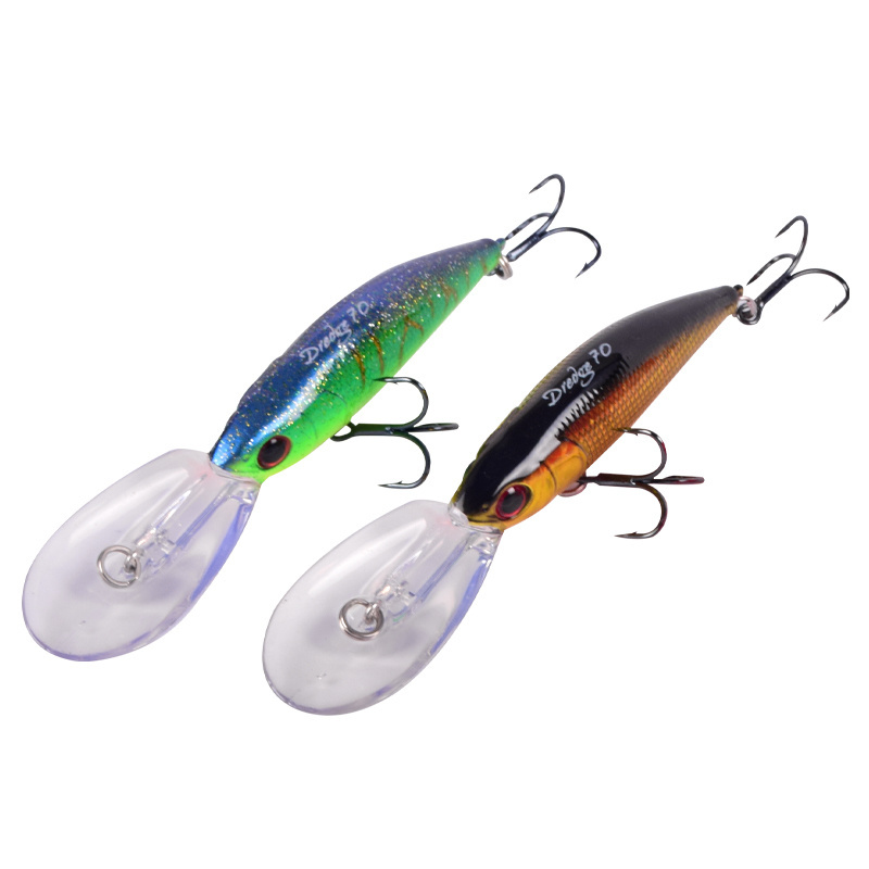 Long Lip 70mm 90mm River Hard Plastic Minnow Salmon Fishing Bait