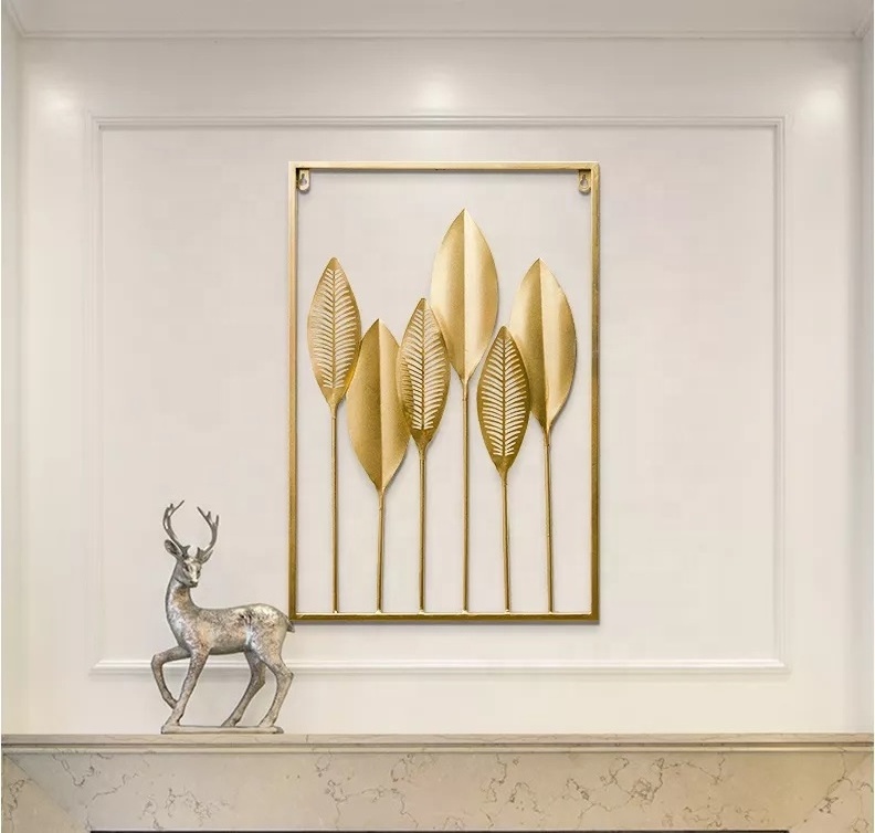 Home Interior Display Lobby Gold House Wrought Iron Interior wall art decor metal living room Art Hanging from India