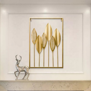 Home Interior Display Lobby Gold House Wrought Iron Interior wall art decor metal living room Art Hanging from India