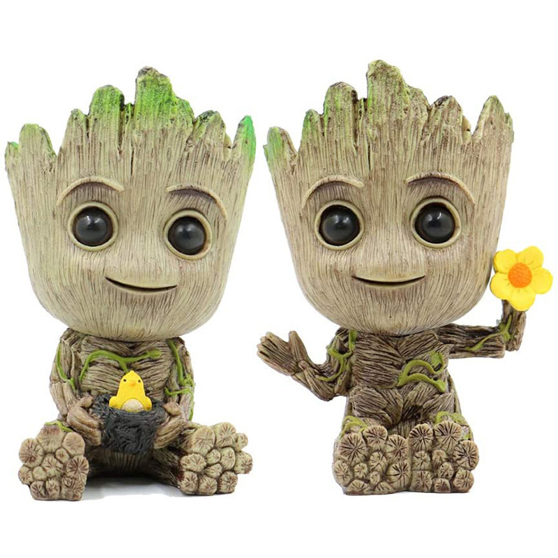 indoor Flower Pot Baby Groot Face Planter Pots Cartoon Design Garden Succulent Bonsai Pots Balcony Decoration