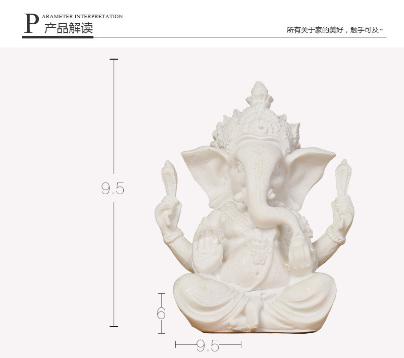 HOT NEW ITEM 3D SANDSTONE MALMSTONE GRITSTONE HOUSE DECORATION RESIN MINI INDIAN HINDU ELEPHANT GOD GANESH STATUE