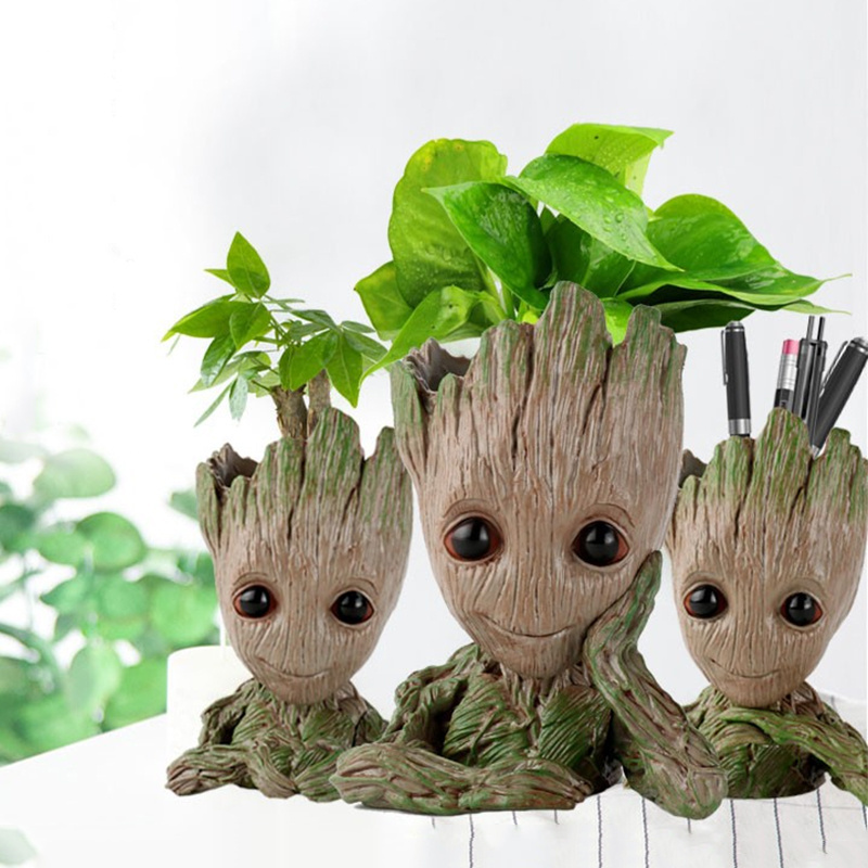 indoor Flower Pot Baby Groot Face Planter Pots Cartoon Design Garden Succulent Bonsai Pots Balcony Decoration