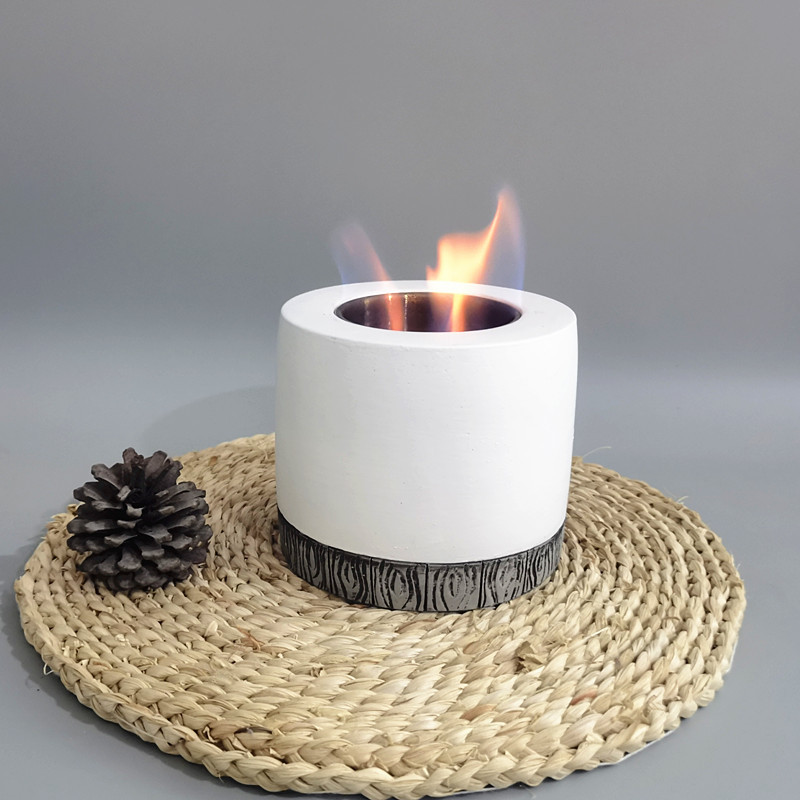 Indoor Outdoor Concrete Tabletop Small Portable Fire Pit Bowl Mini Alcohol Fireplace Ethanol Smores Maker