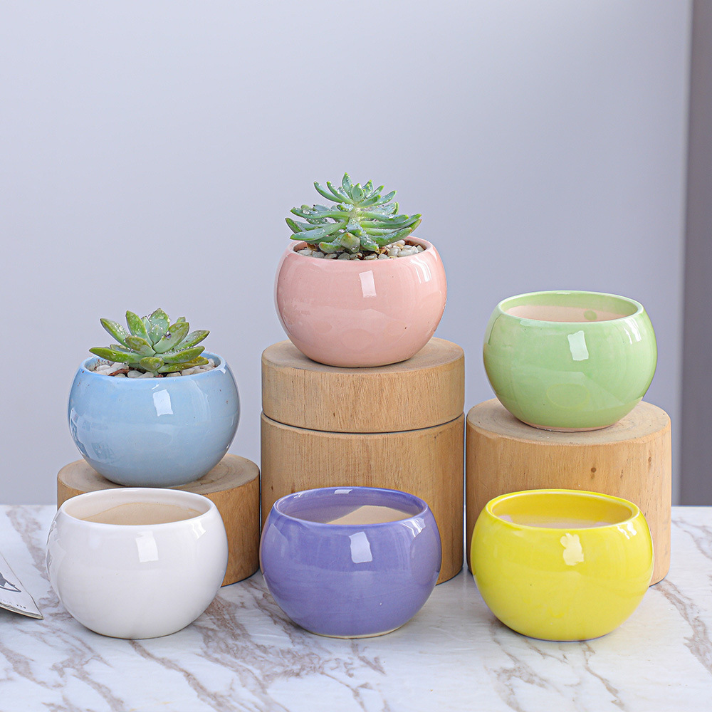 18A64 Kiln transformation bonsai ceramic flower pot wholesale landscaping decor mini bonsai succulent cactus plant flower pots