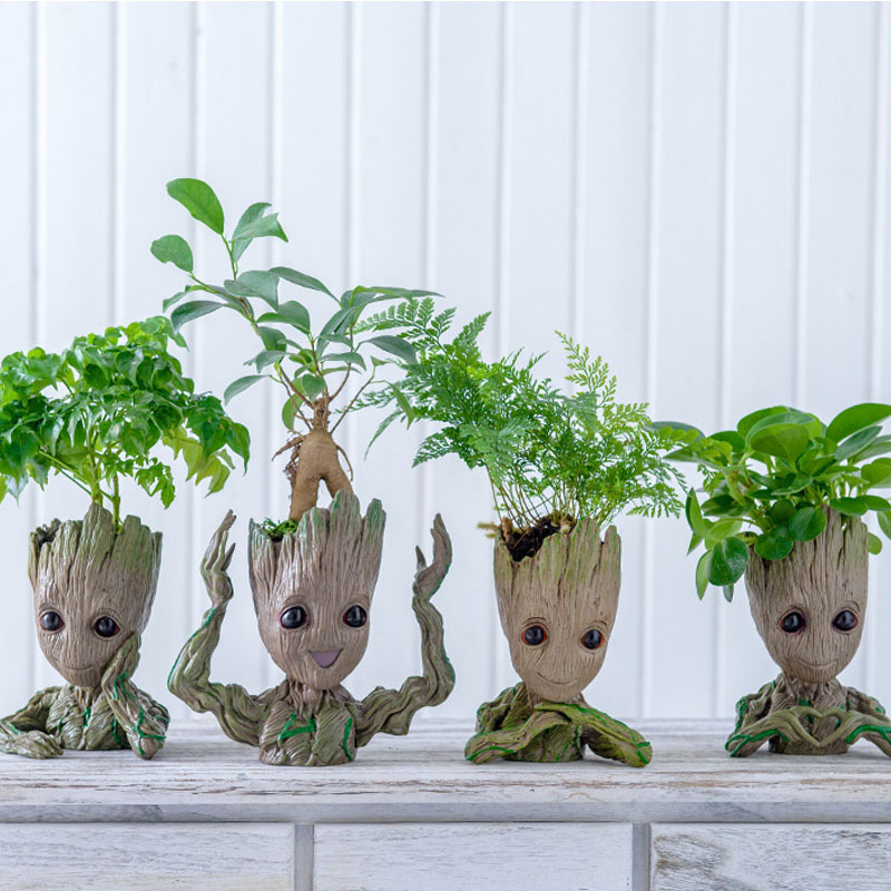 indoor Flower Pot Baby Groot Face Planter Pots Cartoon Design Garden Succulent Bonsai Pots Balcony Decoration