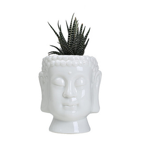 Buddha Head Statue Flowerpot Succulent Plant Pots Planter Plants Potted Home Decor Ceramic Vase Desktop Gardening Supplies