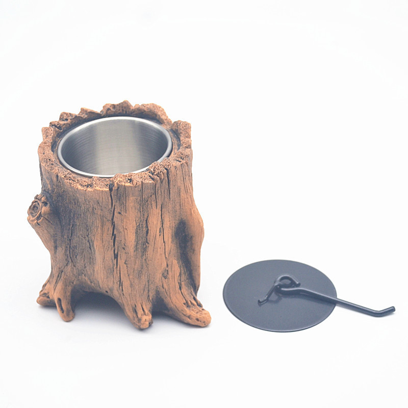 Tree Stump Brazier Alcohol Fireplace Indoor Portable Mini Tabletop ethanol Fire Pit Concrete Table Top Fire Pit Bowl