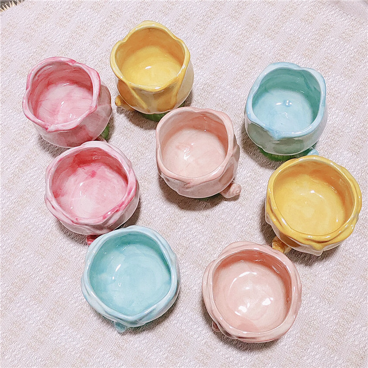 Creative Ceramics Cup Tulips Jar Fragrance Aromatherapy Scented Candles Holder