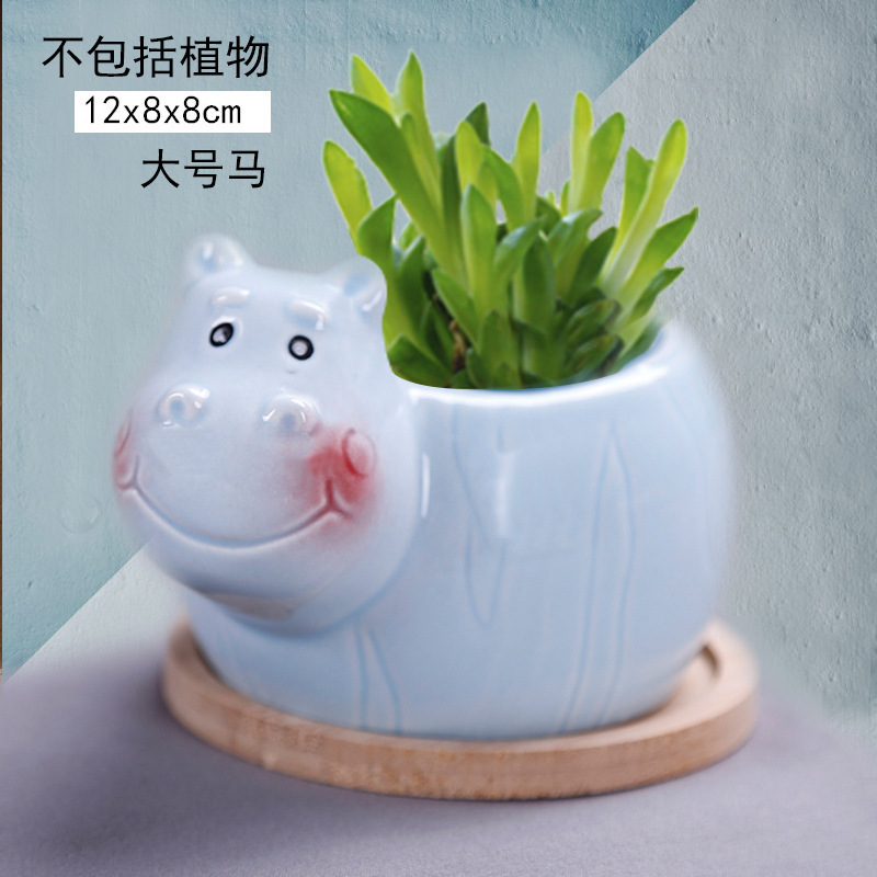 Animal Flower pot Ceramic planter for Home Decor pig dog tiger elephant hedgehog horse Indoor Planter Plant Pot