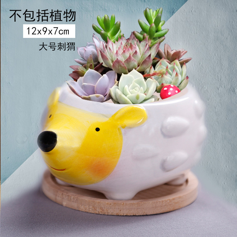 Animal Flower pot Ceramic planter for Home Decor pig dog tiger elephant hedgehog horse Indoor Planter Plant Pot