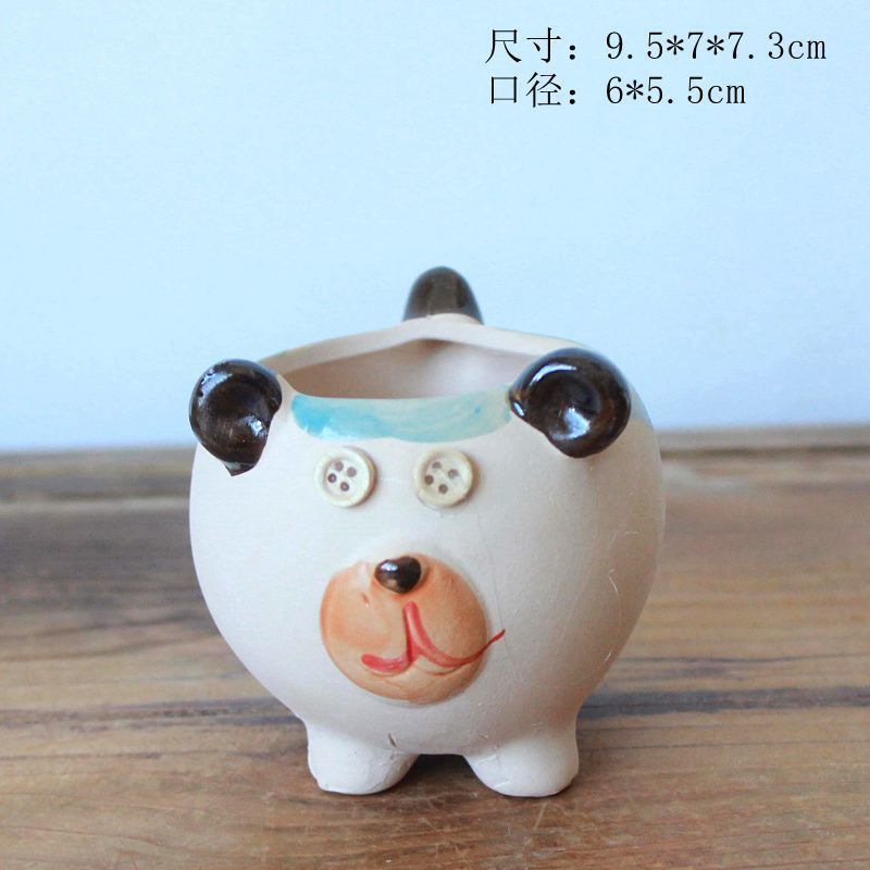 2023 hot sale cheap Cute ceramic cartoon animal succulent flowerpot indoor decor planter creative porcelain flower pots