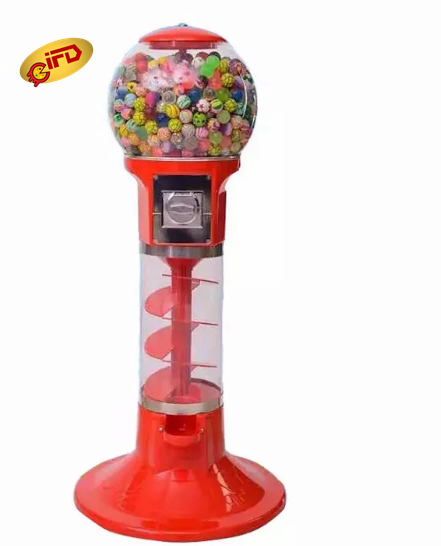 IFD Coin gumball bouncing machine candy dispenser bounce ball sprial gum vending machines for supermarket