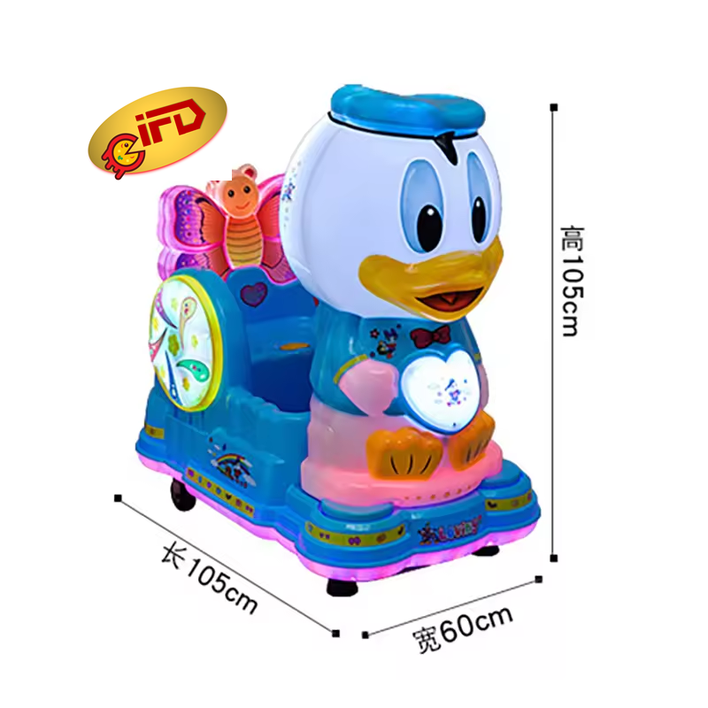 IFD Happy Music Kids Swing Rocking Car Toy Amusement Machine Coin Operated Duck Kiddie Rides