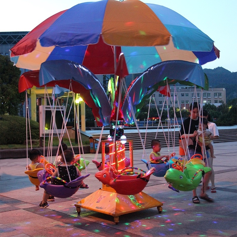 2022 playground for kids outdoor amusement park  swing flying fish merry go round carousel for sale