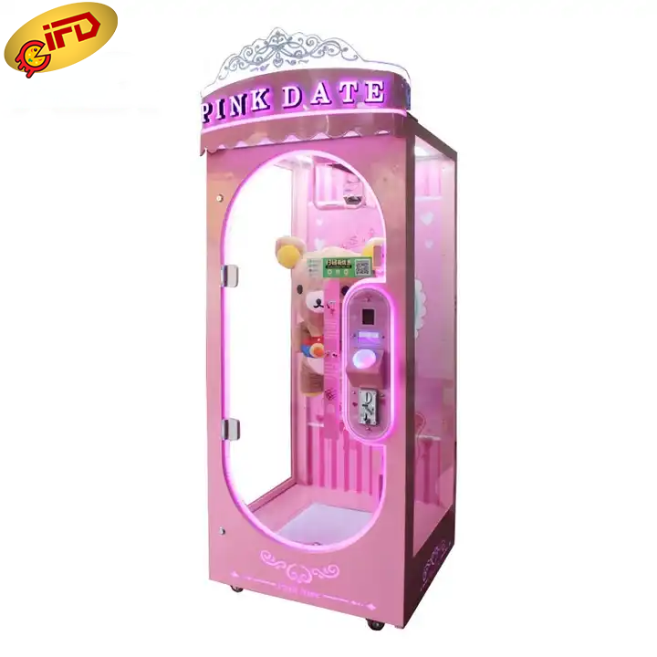 IFD Pink Date Teddy Coin Operated Peluches Gigant Pink Date Pink Date Cut Prize For Vending Machine