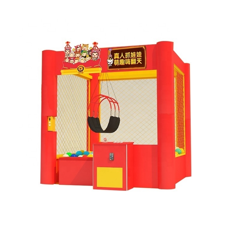 Hot sale human catch game machine real person claw crane toy machine for sale