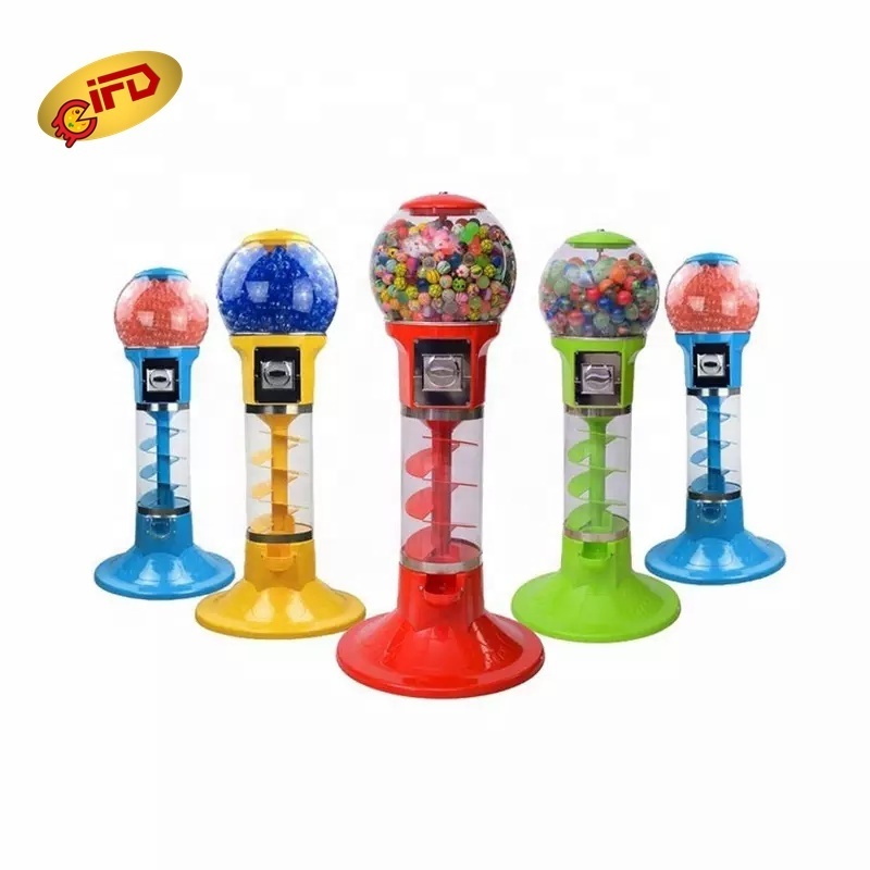 IFD Coin gumball bouncing machine candy dispenser bounce ball sprial gum vending machines for supermarket