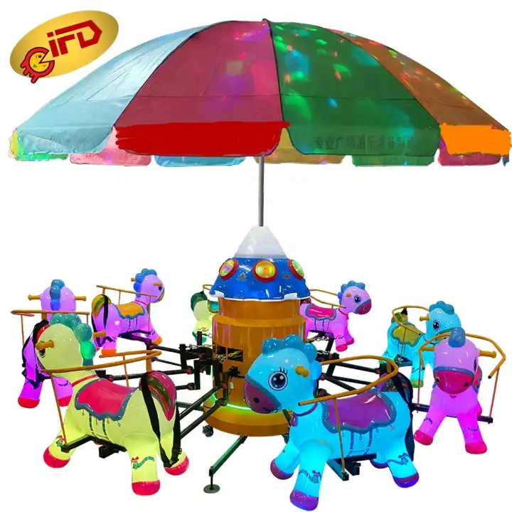 IFD factory price amusement playground mini carousel rocking horse kids merry go round  for sale